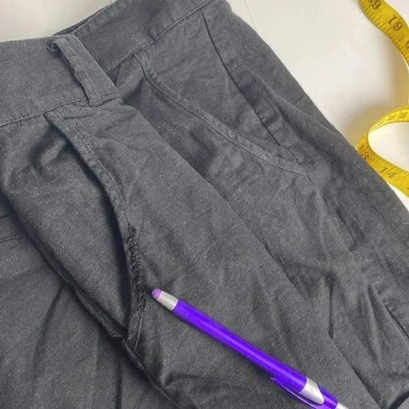 Black Linen summer capsule beach pull on outdoor vacation holiday shorts size 20 - Picture 15 of 16